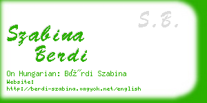 szabina berdi business card